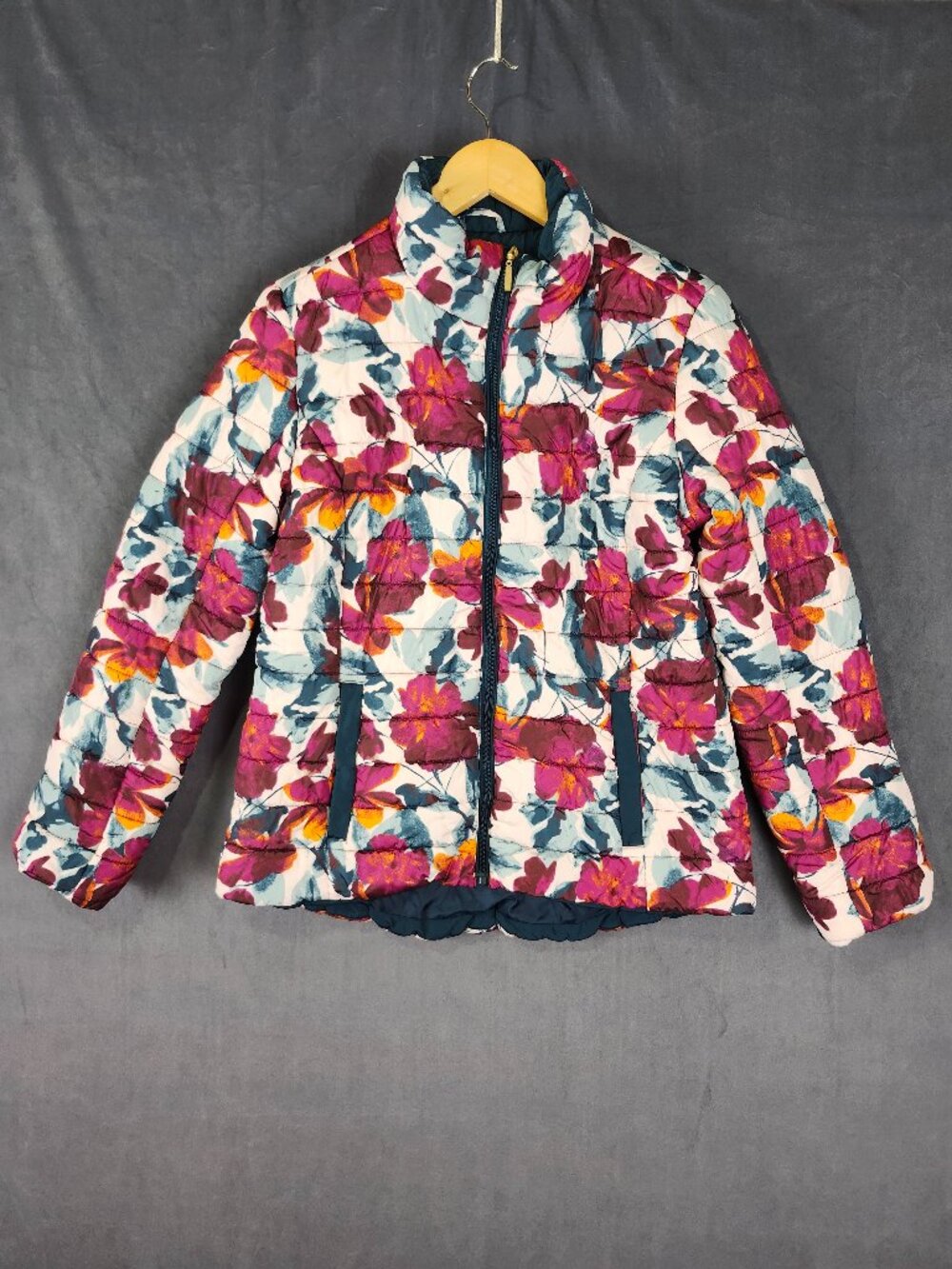 Pioneer Woman Floral Print Hooded Puffer Jacket Size Medium